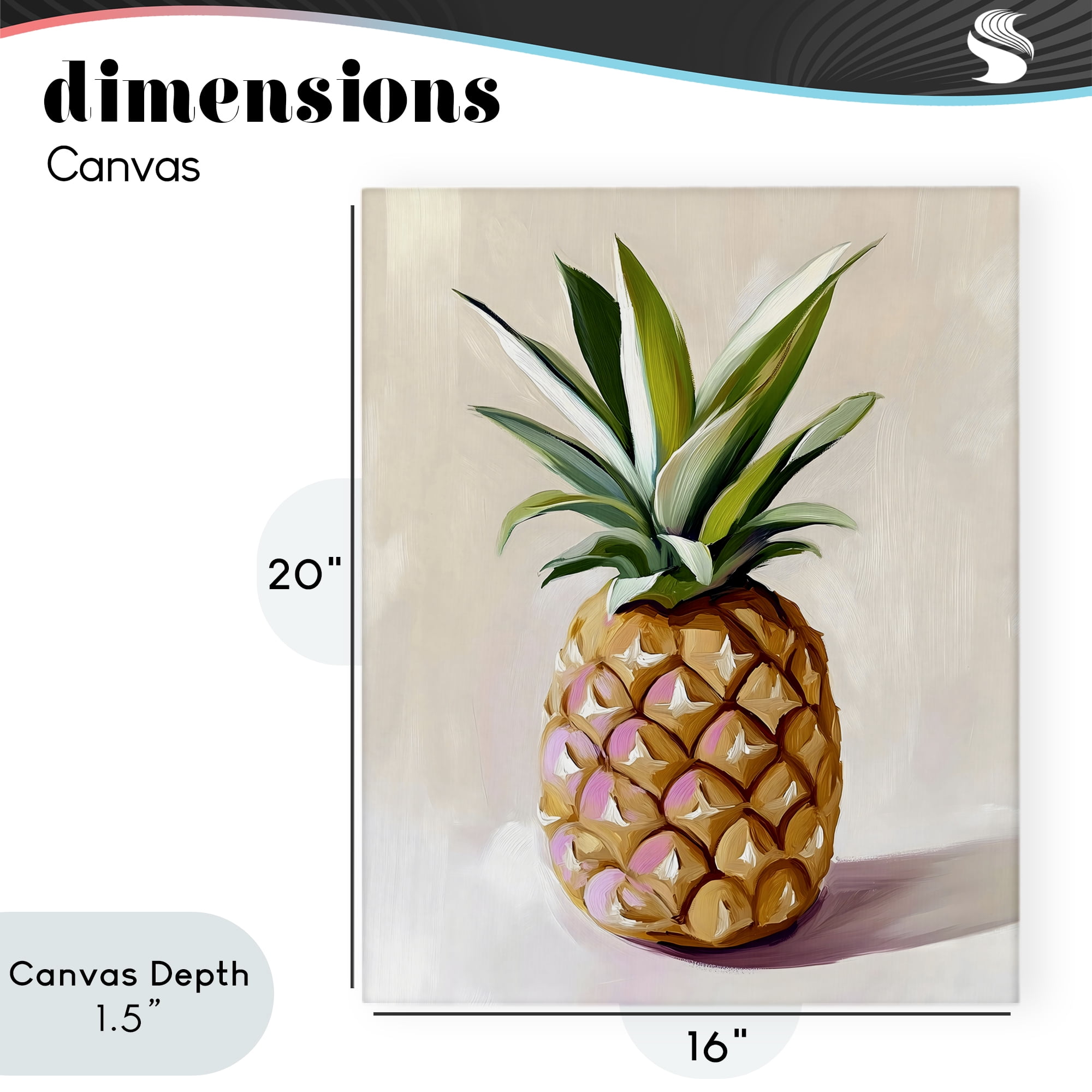 Stupell Industries Pastel Pineapple Tropical Fruit Canvas Wall Art, design by The Prints Vibe