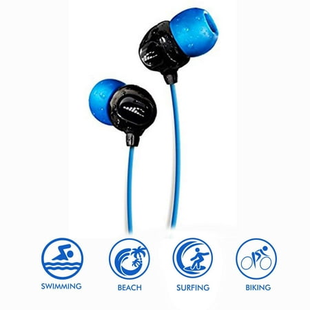 H2O Audio Surge S+ Headphones Only - 100% Waterproof and Sweatproof - Earphones, Earbuds, For MP3 Player & iPod Shuffle -Sports, Swimming,