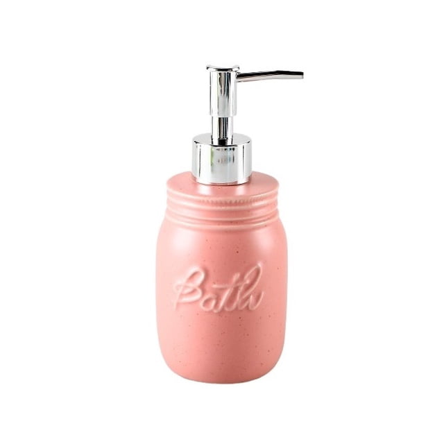 Dispensador de jabón de 10,1 oz Tarro de cerámica con bomba plateada Dispensador de loción y jabón Jabón líquido lindo y compacto o loción corporal for manos Dispensador recargable