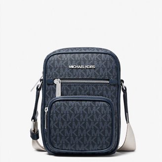 Michael Kors Travel Medium Metallic Jacquard Logo Duffle Satchel