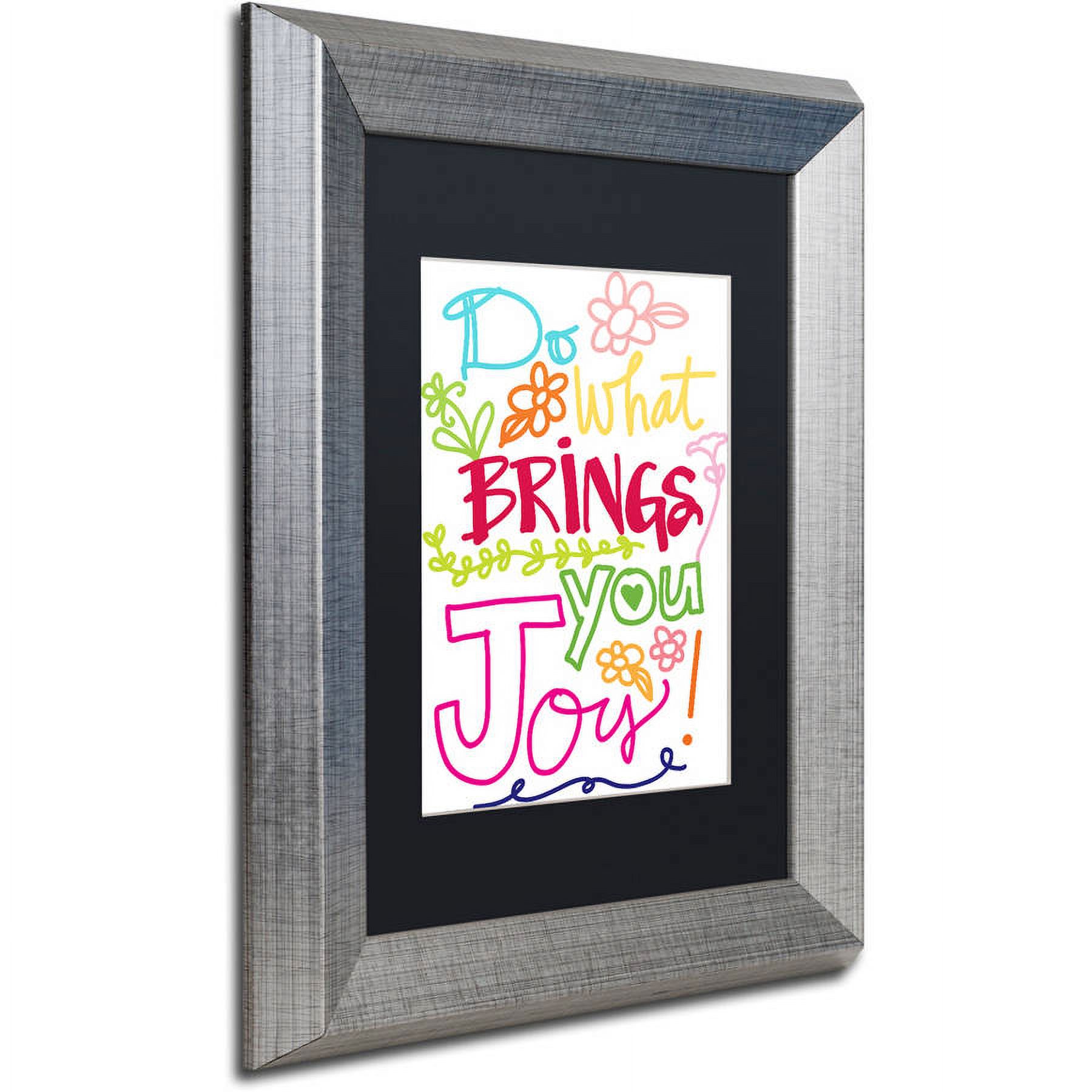 Trademark Fine Art "Find Joy" Canvas Art by Elizabeth Caldwell, Black Matte, Silver Frame