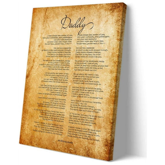 Daddy Poem Wall Decor Sylvia Plath Quotes Wall Art Poetry Poster Prints Decoration Painting Artwork Giclee Painting Vertical Pictures Modern Canvas