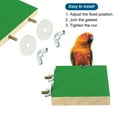 thumbnail image 3 of Uxcell Bird Perch Stand Platform Parrot Wood Paw Grinding Playground Cockatiel, Green Blue 1Set, 3 of 5