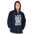 thumbnail image 5 of Want Abs Funny Working Out Cardio Gym Zip Up Hoodie Men's Women's Brisco Brands X, 5 of 6