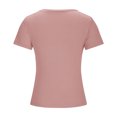 thumbnail image 4 of Women Crew Neck T shirts Ribbed Tight Tee Shirt Short Sleeve Basic Tops, 4 of 5