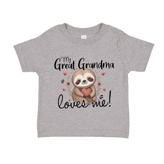 My Great Grandma Loves Me Sloth Toddler T-Shirt 2T Athletic Heather