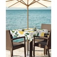 thumbnail image 3 of Fsddascl Lemon Fruit Outdoor Tablecloth - 54x54 Inch Square Dining Table Cover, Spring Pastoral Flowers Petal Country Waterproof Outdoor Table Cloth with Umbrella Hole & Zipper for Picnic/Patio, 3 of 7