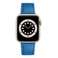 thumbnail image 3 of WFEAGL Genuine Leather Business Replacement Apple Watch Bands 38mm 40mm 41mm Blue/Gold, 3 of 8