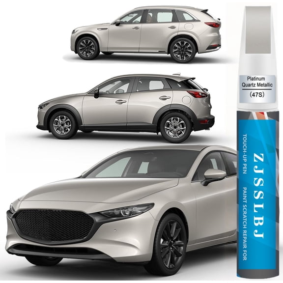 Touch Up Paint(47S Platinum Quartz Metallic) for Mazda, Car Paint Pen Scratch Repair Two-In-One Touch Up Paint, Premium Car Scratch Remover for Deep Scratches