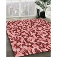 thumbnail image 3 of Ahgly Company Machine Washable Indoor Square Transitional Light Coral Pink Area Rugs, 3' Square, 3 of 7