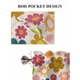 thumbnail image 6 of Vintage Boho Floral Bathroom Window Curtain, Yellow Pink Floral Bohemia Beige Light Filtering Coffee Kitchen Curtains, Bedroom Living Room Curtains 2 Panel 84"x54", 6 of 6