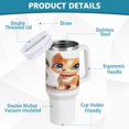 thumbnail image 4 of 40 Oz Car Handle Water Bottle Water Cup Water Bottle Water Jug Coffee Cup Travel Water Bottle Dog and Cat Friends, 4 of 8
