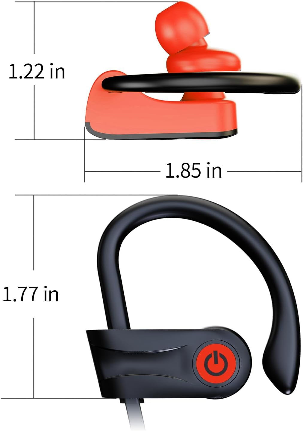 Bluetooth Headphones, Wireless Headphones with 16 Hours Playtime Bluetooth 5.3 Wireless Earbuds HD Deep Bass Stereo Sound Isolation IPX7 Waterproof Earphones for Workout Running Sports