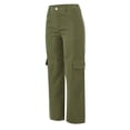 thumbnail image 6 of Ediodpoh Womens Pants Wear Waist Three Pocket Trousers Waist Cargo Casual Utility Pants with Fit for Women Green M, 6 of 7