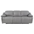 thumbnail image 3 of Alpine Smoke Gray Leather Power Sofa, 3 of 16