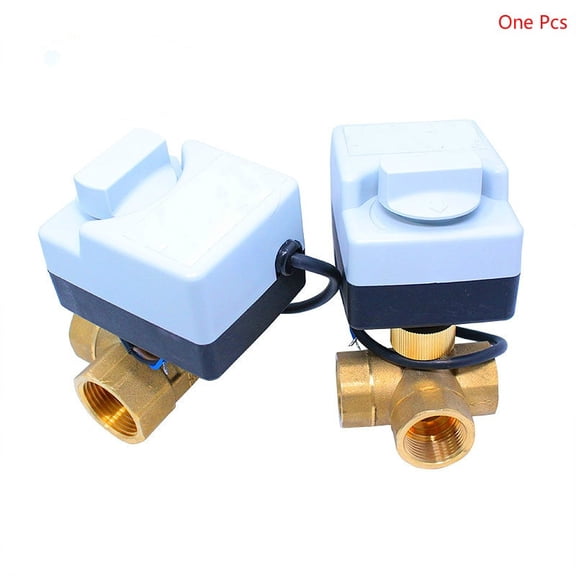 DN15 DN20 DN25 AC220V Electric Ball Valve,Brass Motorized Valve Actuator 3 Way For Central Air-conditioning With Manual Function