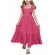 thumbnail image 2 of Odeerbi 4-15 Años de Las Niñas de Verano de Algodón de Lino Maxi Vestido Con Cuello Cuadrado de La Espalda de Arco Ruffle Tierrado Vestido de Línea A Para Las Vacaciones de La Playa de La Fiesta, 2 of 8