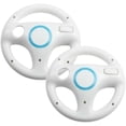 thumbnail image 2 of RetroFam 5-in-1 Racing Bundle for Wii & Wii U: 2 Racing Wheels, 2 Remote Controllers for Wii/Wii U & Mario Kart Wii Game (Used) - Complete 2-Player Multiplayer Set - White, 2 of 6