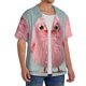 thumbnail image 2 of Fotbe Adorable Pink Fluffy Birds Camisa Estampada de Manga Corta para Hombre, Casual de Verano, Estilo Playero, Sin Arrugas-Large, 2 of 5