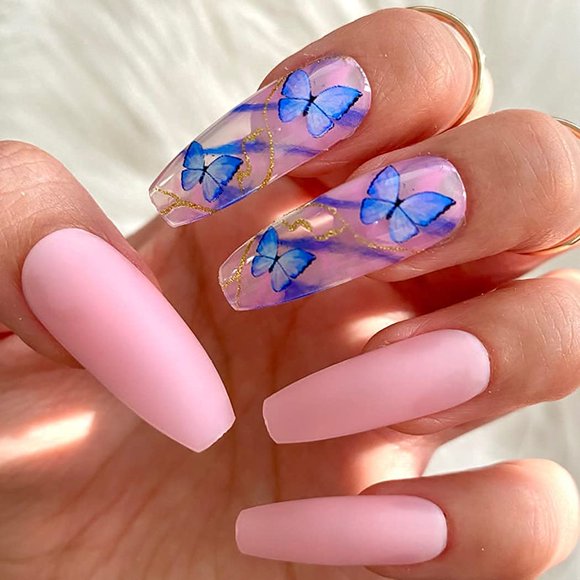 Fashionable Decorations, Almond Shape Press On Nails, Easy Application False Nails for Women and Girls, Environmental Friendly Material, Professional Manicure Experience with 24 Pieces