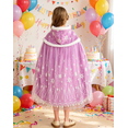thumbnail image 5 of Girls Velvet Princess Cape Kids Hooded Fancy Cloak Dress up Cape Ice Outfit, 5 of 5