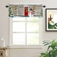 thumbnail image 2 of Winter Snowman with Hat Valances for Windows Red Bird Christmas Tree House Snow Rod Pocket Curtain Valance Window Treatment Short Curtains for Kitchen Living Room, 60"x18", 2 of 5