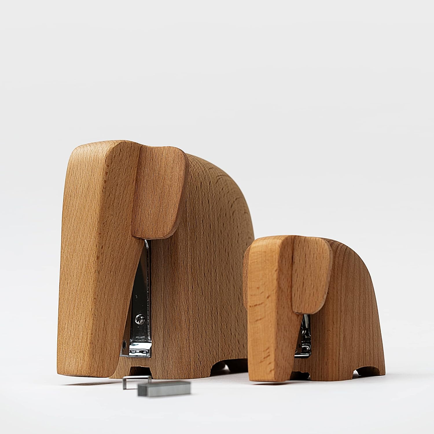 Suck UK Elephant Stapler | Elephant Gifts for Animal Lovers | Wooden Elephant Desk Accessories | Office Supplies for Unforgettable Desk Decor | Office Desk Staplers | Elephant Decor | Large