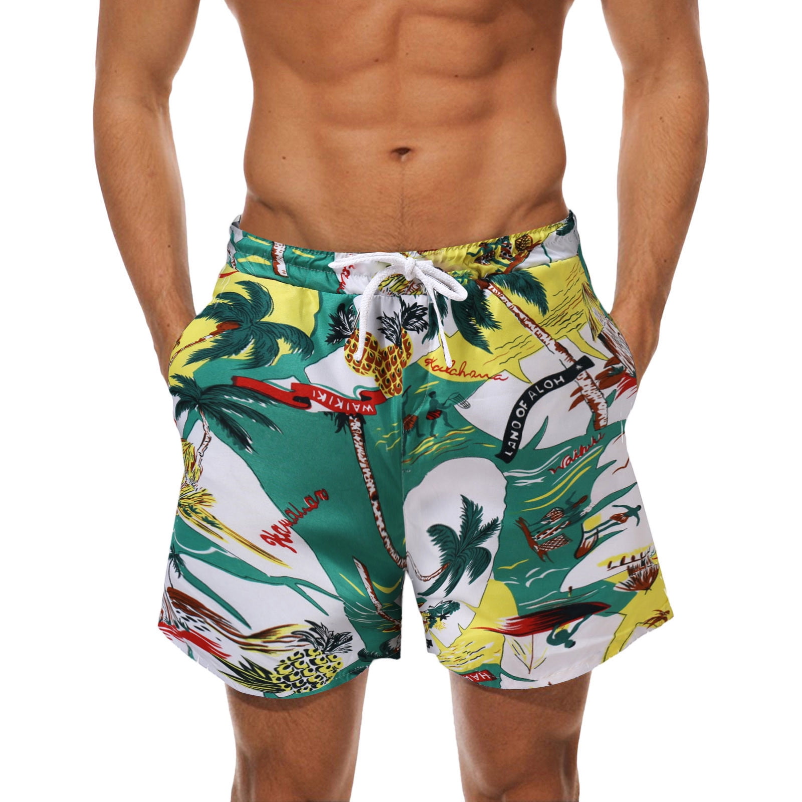 helemaal doe alstublieft niet kabel Xinqinghao Lounge Shorts Men's Summer Fashion Casual Hawaiian Style Printed  Floral Beach Pants Shorts Cargo Shorts Mint Green L - Walmart.com