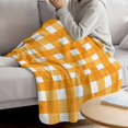thumbnail image 3 of Orange Plaid Blanket Soft Cozy Warm Throw Blanket for Couch, Plush Fuzzy Flannel Fleece Blankets for Sofa, Watercolor Grid Checker Gingham Farmhouse Bed Blankets Lightweight Gifts for Women, 50"x60", 3 of 9