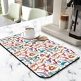 thumbnail image 2 of Artistic Cat Print Coffee Maker Mat - Cats and Flowers Print Absorbent Mat for Espresso Machines, 2 of 3