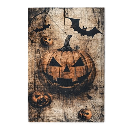 1000 pcs Vintage Art Pumpkin jigsaw puzzles 1000 pieces Challenging Brain Exercise Enchanting Pumpkin Wooden Puzzle 1000 Piece Jigsaw Puzzle for Adults Challenging Puzzle Perfect for Game Nights