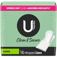 thumbnail image 3 of (12 pack) U by Kotex Clean & Secure Wrapped Panty Liners, Light Absorbency, Long Length, 16 Count, 3 of 13