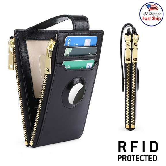 AMZER Small Wallet for Women Oil Waxed Slim Leather Purse RFID Blocking Card Holder