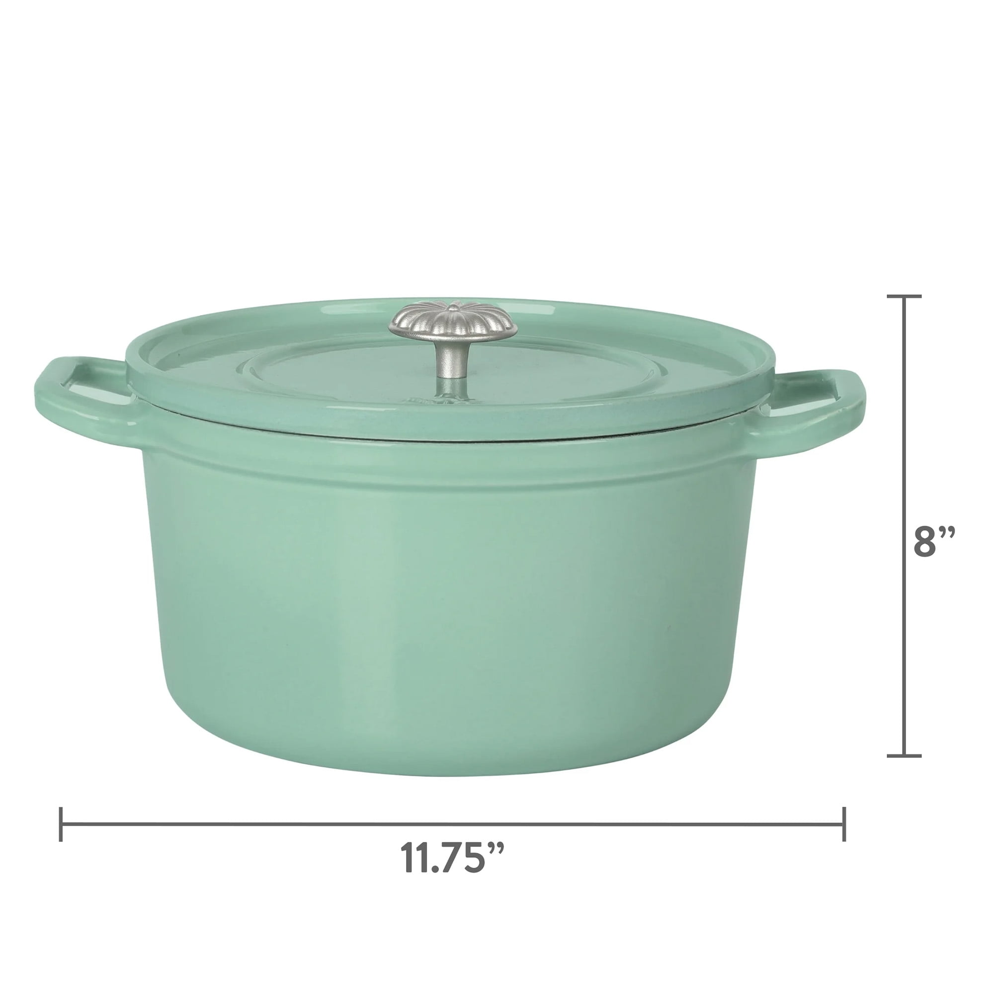 The Pioneer Woman 5-Quart Enameled Cast Iron Dutch Oven Pot with Lid, Green