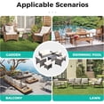 thumbnail image 4 of Ainfox 7-Piece Outdoor Wicker Patio Furniture Set, Sectional Conversation Set with 3-Seat Sofa, Loveseat, Coffee Table, Chairs & Ottomans, Gray, Space-Saving Design for Backyard, Porch, Pool, 4 of 8