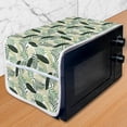thumbnail image 1 of Botanical Microwave Oven Cover, Monstera Fan Palm Banana Leaves Exotic Foliage Jungle Hipster Flowers, Water Resistant Organizer with Pockets Kitchen, 36" x 12", Khaki Dark Green White, by Ambesonne, 1 of 4