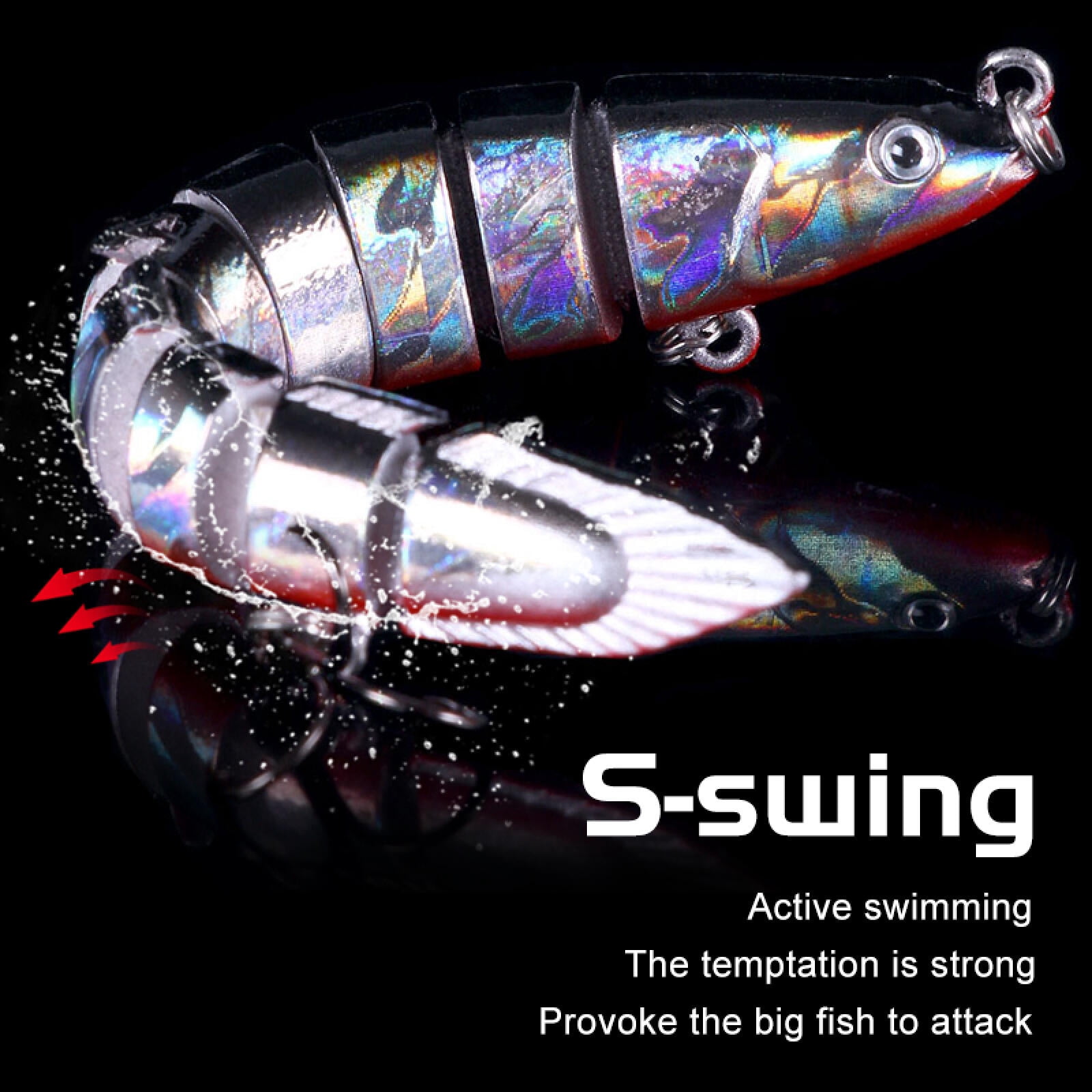 HENGJIA Fishing Lures, 10pcs Large Multi Jointed Fish Fishing Kits Slow Sinking Lifelike Swimbait Freshwater and Saltwater for Trout Bass Lures, 3.94"/0.35oz