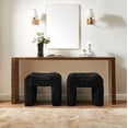 thumbnail image 4 of Roundhill Furniture Zorya Contemporary Faux Fur U-Shaped Ottoman, Set of 2, Black, 4 of 9