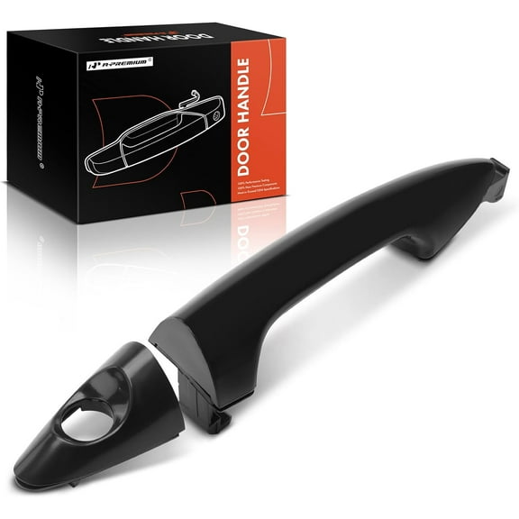 A-Premium Front Driver Side Exterior Door Handle with Keyhole Compatible with Hyundai Accent 2012-2020, Primed Black, Replace# 826511R000, 826521R000CA