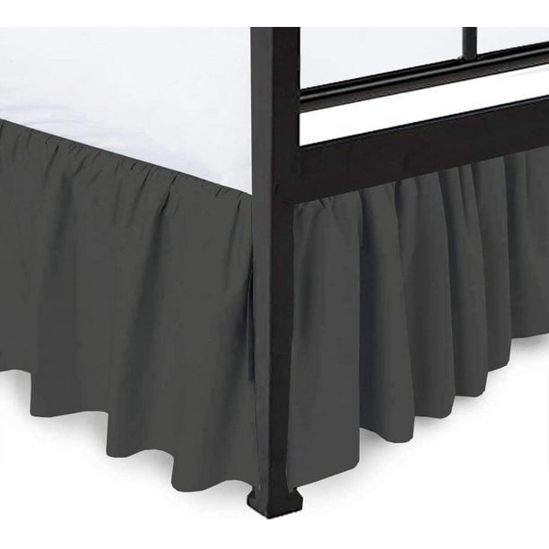 MyGiza Sheets Ruffled Bed Skirt with Split Corners Dark Grey, King