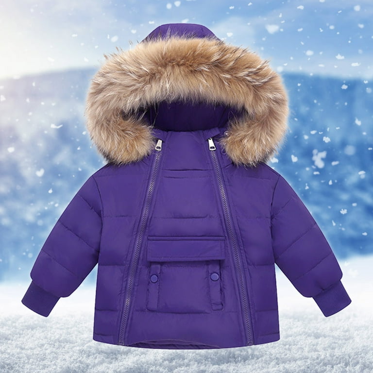 Soft Mauve Hooded Faux-Fur Winter Puffer 1-Piece Snowsuit Soft Mauve Hooded Faux-Fur Winter Puffer 1-Piece Snowsuit