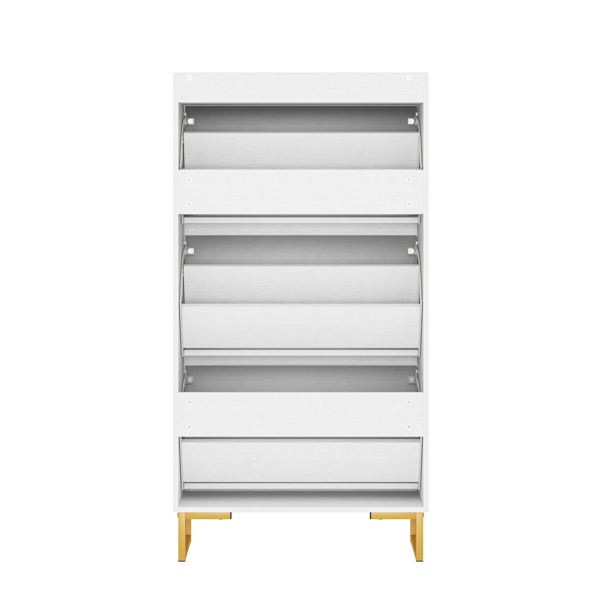 Finihen Shoe Cabinet, Free Standing Tipping Bucket Shoe Rack Organizer with 3 Flip Drawers, Slim Hidden Entryway Narrow Shoe Storage, White Finihen Shoe Cabinet, Free Standing Tipping Bucket Shoe Rack Organizer with 3 Flip Drawers, Slim Hidden Entryway Narrow Shoe Storage, White