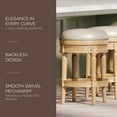 thumbnail image 3 of Maven Lane Pullman Backless Counter Stool in Weathered Oak Finish w/ Avanti Bone Vegan Leather, 3 of 6