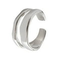thumbnail image 1 of TIMIFIS Bague, Bijou avec Ouverture Réglable Bague Ondulée Double Bague Géométrique Décoration Maison, 1 of 1