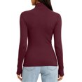 thumbnail image 5 of NominalSnug Womens Fleece Lined Thermal Tops Turtleneck Long Sleeve Shirts Winter Warm Base Layer Top with Thumble Hole, 5 of 8