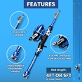 thumbnail image 3 of DaddyGoFish Kids Fishing Pole – Telescopic Rod & Reel Combo with Collapsible Chair, Rod Holder, Tackle Box, Bait Net and Carry Bag for Boys and Girls, 3 of 7