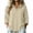 Khaki, variant on CFLVAEK Waffle Sweatshirt for Women Casual 3/4 Sleeve Pullover Tops Loose Fit Button Up Lapel Sweatshirts Trendy Summer Fall Top Khaki L