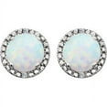 thumbnail image 2 of FB Jewels 925 Sterling Silver Opal Pair Created Opal And .01 CTW Diamond Earrings, 2 of 2