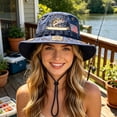 thumbnail image 6 of Unisex Embroidered Fishing Bucket Hat With Adjustable Windproof Dstring Wide Brim Sun Protection For Men Women, 6 of 6