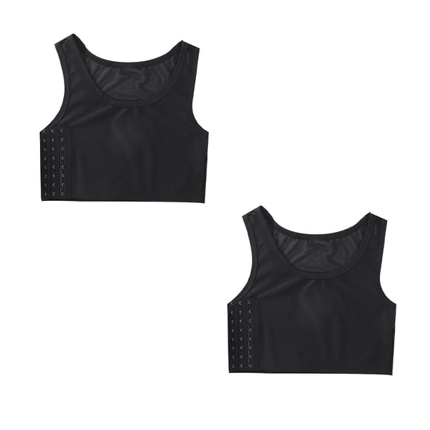 Qarigey Chaleco de verano para mujer, chalecos moldeadores de Color sólido, camiseta sin mangas para el pecho, camisetas sin mangas transpirables para Prendas para la parte del cuerpo Negro L Qarigey FS11407-07